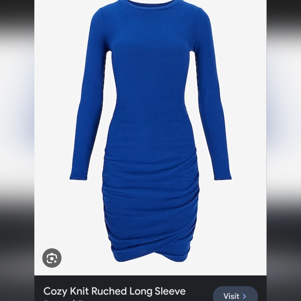 COZY KNIT RUCHED LONG SLEEVE DRESS